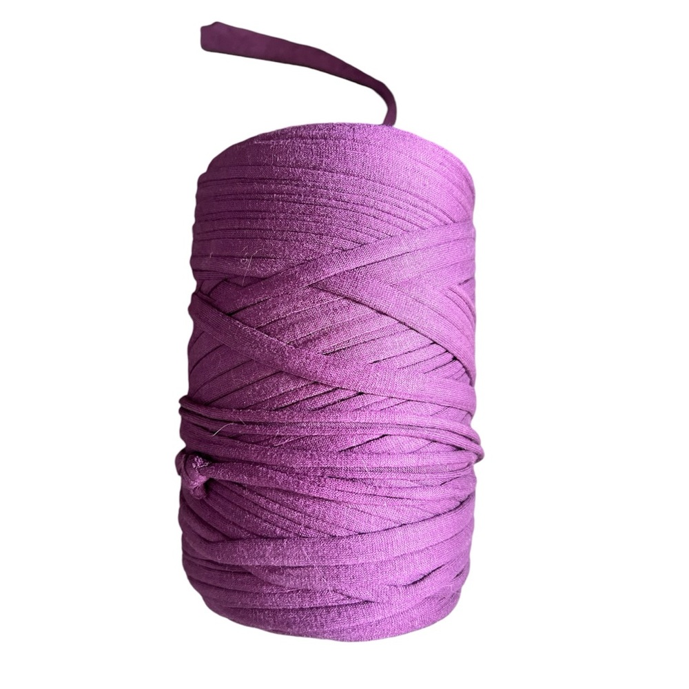 Wool and the Gang Jersey Be Good Yarn – Purple Cotton Jersey Yarn - Picture 4 of 5